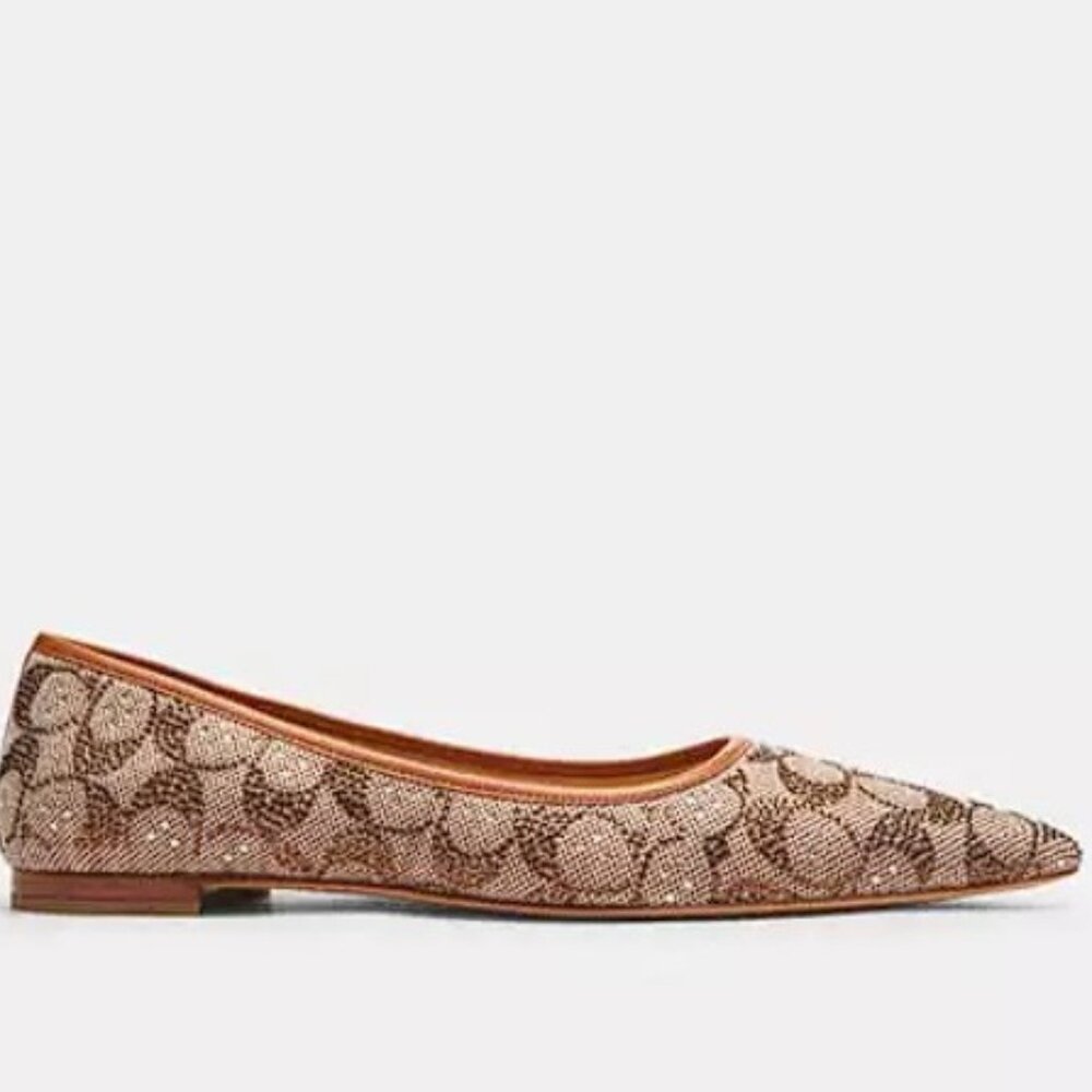 Coach Daphne Crystal Signature Jacquard Flats